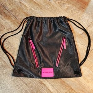 Victoria's Secret Sport pink and black slingback drawstring bag